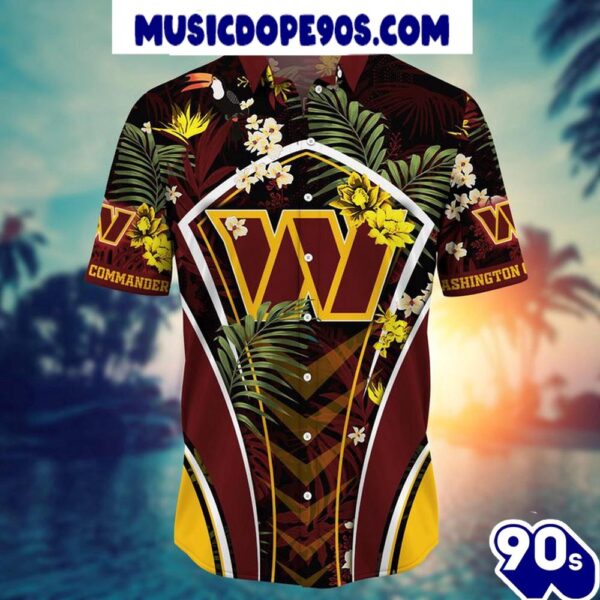 NFL Washington Commanders Custom Name Flower Summer Tropical Hawaiian Shirt