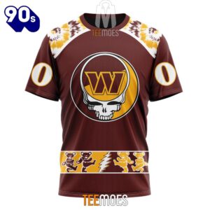 NFL Washington Commanders Custom Name Number Grateful Dead T-Shirt