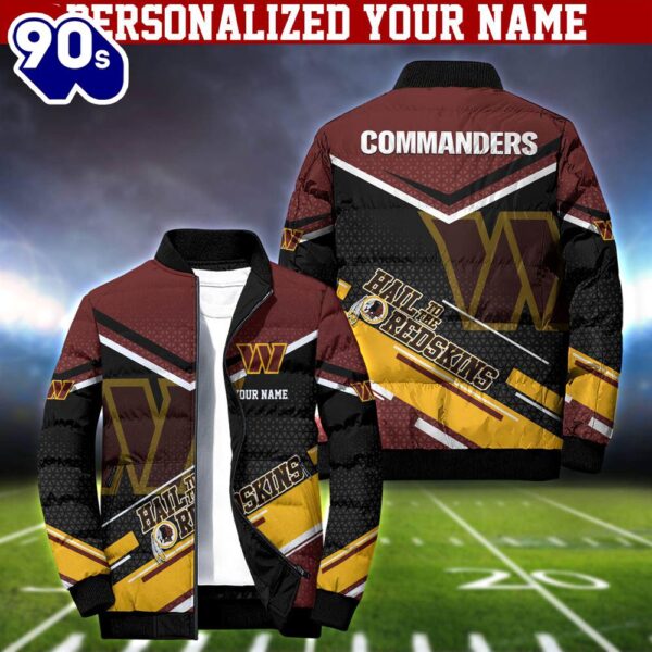 NFL Washington Commanders Puffer Jacket Personalized Your Name – Sport Puffer Jacket