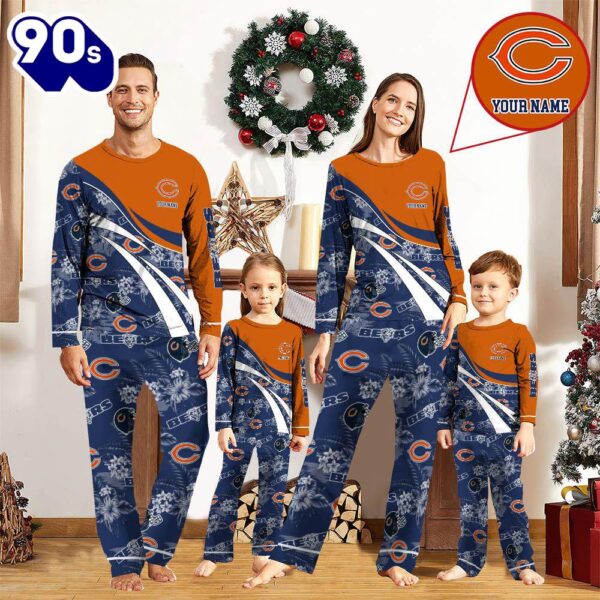 NFL Family Pajama Set,  NFLChicago Bears Pajamas Personalized Your Name Football Team Pajamas