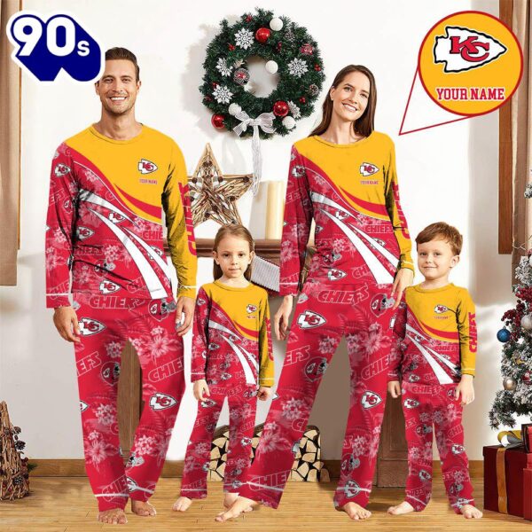 NFL Family Pajama Set,  NFLKansas City Chiefs Pajamas Personalized Your Name Football Team Pajamas