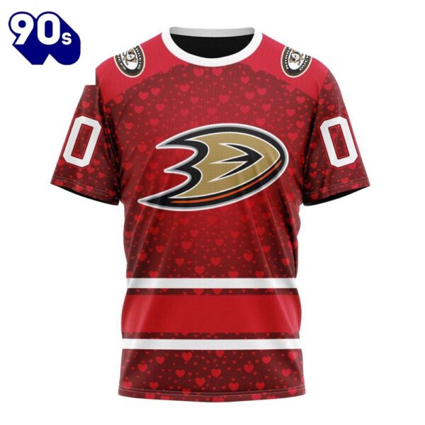 NHL Anaheim Ducks Special Gift For Valentines Day All Over Print Shirt