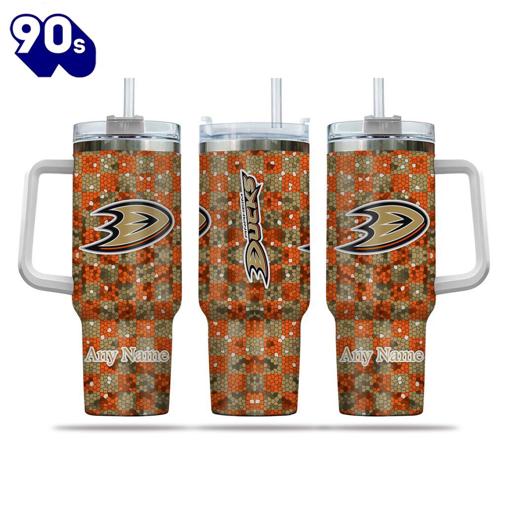 NHL Anaheim Ducks Stained Glass Effect Custom Stanley Quencher 40oz Stainless Steel Tumbler With Handle - NHL Tumbler 40oz NHL Anaheim Ducks Stained Glass Effect Custom Stanley Quencher 40oz Stainless Steel Tumbler With Handle - NHL Tumbler 40oz