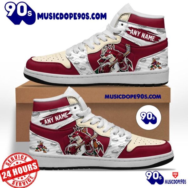 NHL Arizona Coyotes With Team Mascot Customized Air Jordan 1 Sneaker