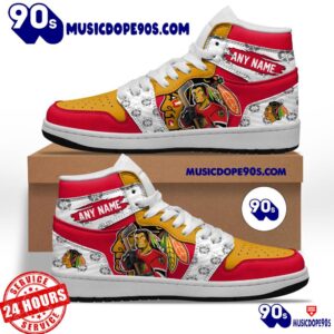 NHL Chicago Blackhawks With Team Mascot Customized Air Jordan 1 Sneaker