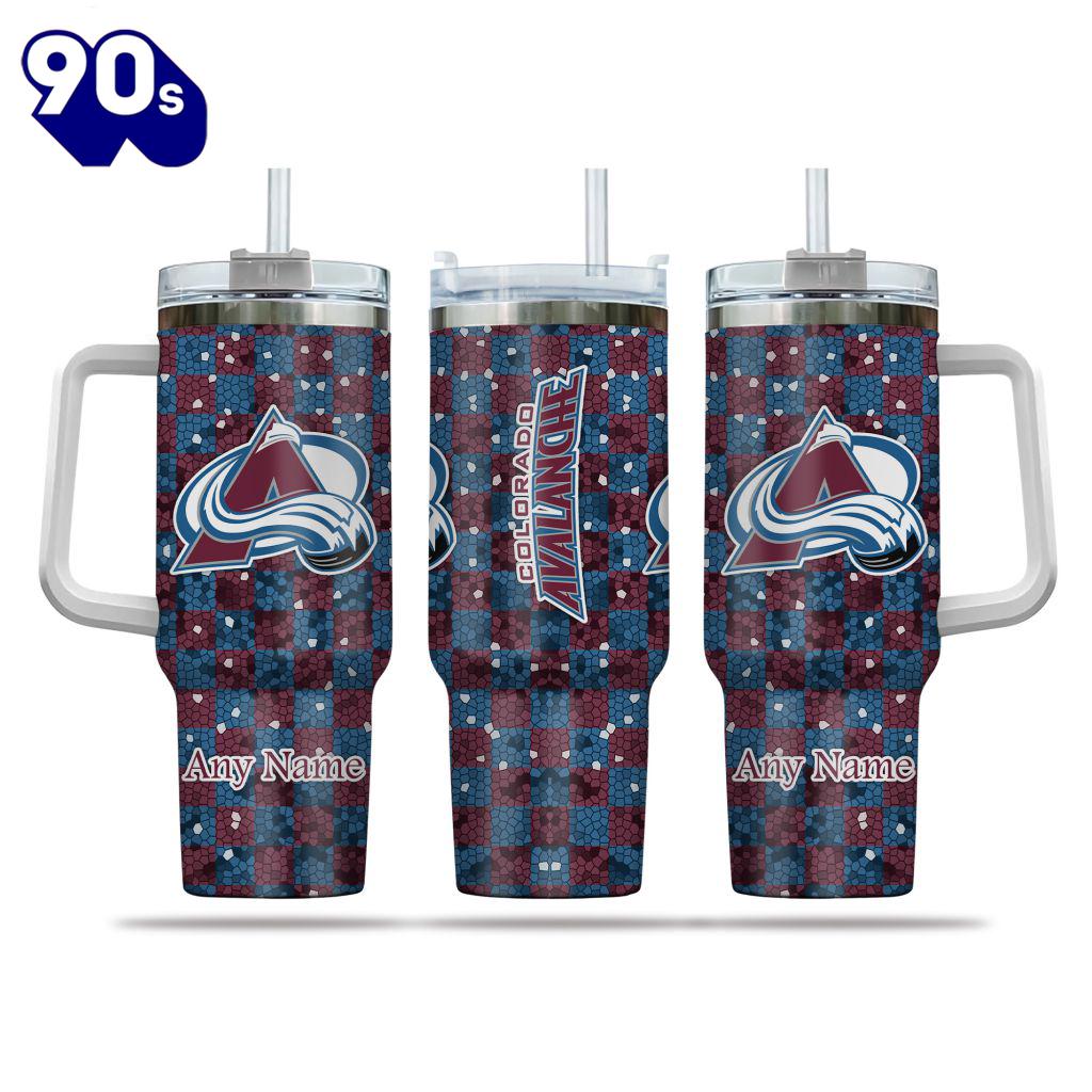 NHL Colorado Avalanche Stained Glass Effect Custom Stanley Quencher 40oz Stainless Steel Tumbler With Handle - NHL Tumbler 40oz NHL Colorado Avalanche Stained Glass Effect Custom Stanley Quencher 40oz Stainless Steel Tumbler With Handle - NHL Tumbler 40oz