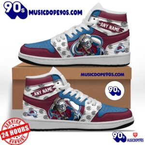 NHL Colorado Avalanche With Team Mascot Customized Air Jordan 1 Sneaker