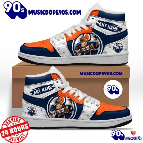 NHL Edmonton Oilers With Team Mascot Customized Air Jordan 1 Sneaker