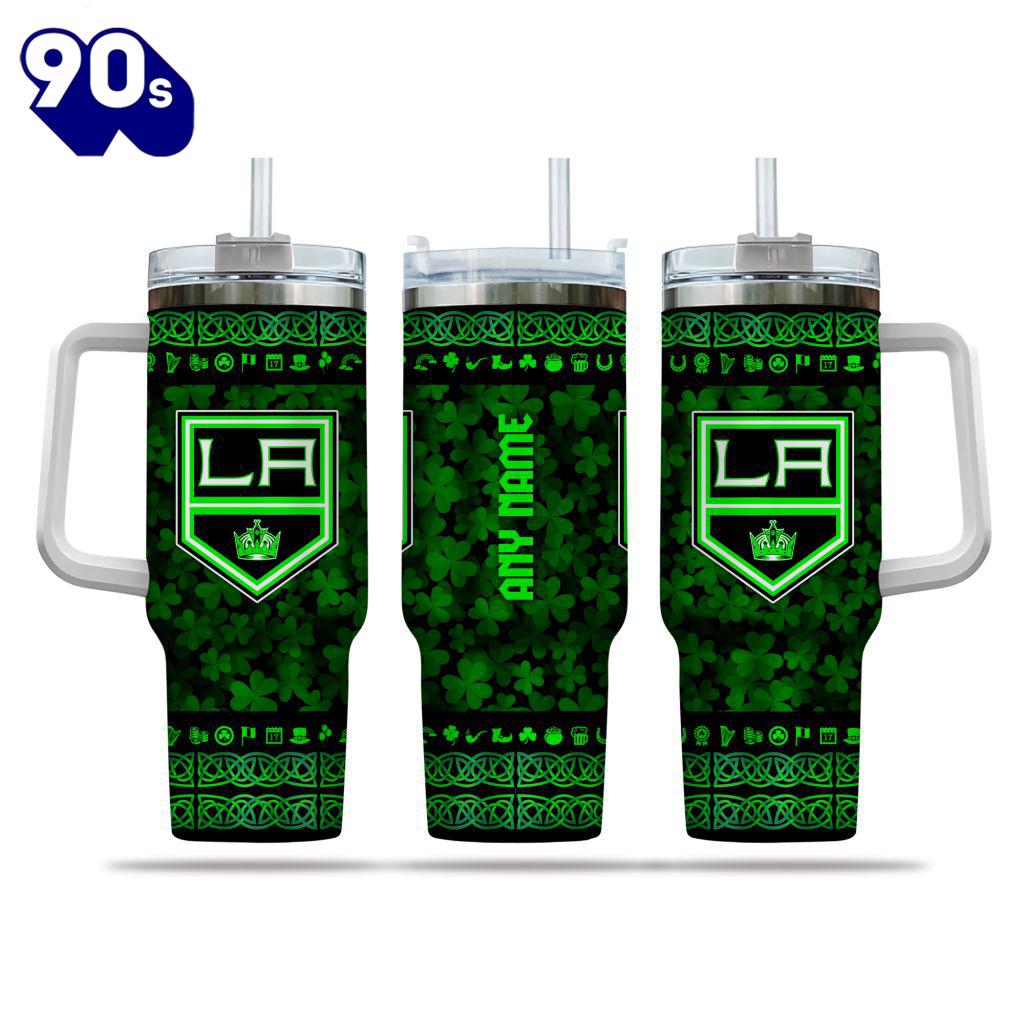 NHL Los Angeles Kings Happy St. Patrick's Day Custom Stanley Quencher 40oz Stainless Steel Tumbler With Handle - NHL Tumbler 40oz NHL Los Angeles Kings Happy St. Patrick's Day Custom Stanley Quencher 40oz Stainless Steel Tumbler With Handle - NHL Tumbler 40oz