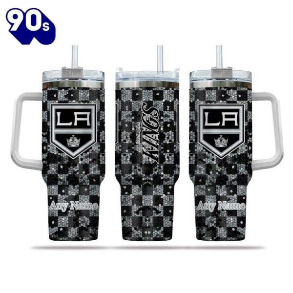 NHL Los Angeles Kings Stained Glass Effect Custom Stanley Quencher 40oz Stainless Steel Tumbler With Handle  – NHL Tumbler 40oz