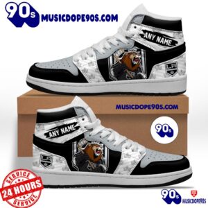 NHL Los Angeles Kings With Team Mascot Customized Air Jordan 1 Sneaker