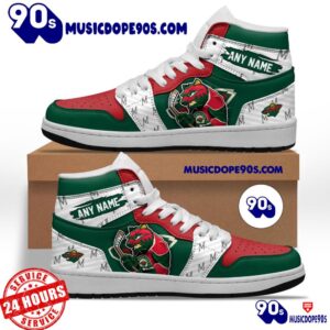 NHL Minnesota Wild With Team Mascot Customized Air Jordan 1 Sneaker