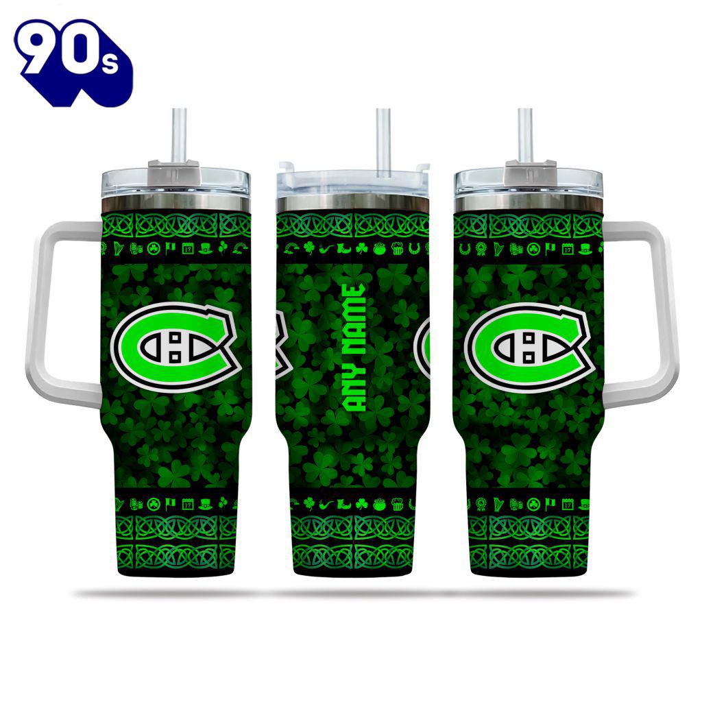NHL Montreal Canadiens Happy St. Patrick's Day Custom Stanley Quencher 40oz Stainless Steel Tumbler With Handle - NHL Tumbler 40oz NHL Montreal Canadiens Happy St. Patrick's Day Custom Stanley Quencher 40oz Stainless Steel Tumbler With Handle - NHL Tumbler 40oz