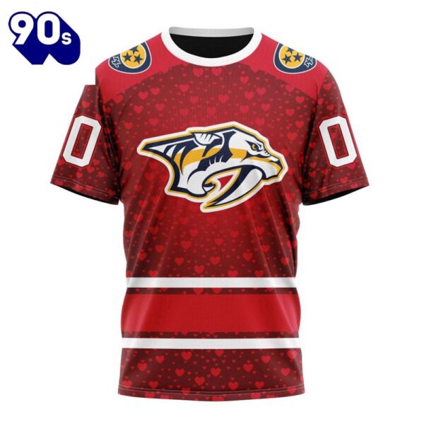 NHL Nashville Predators Special Gift For Valentines Day All Over Print Shirt