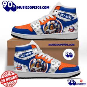 NHL New York Islanders With Team Mascot Customized Air Jordan 1 Sneaker