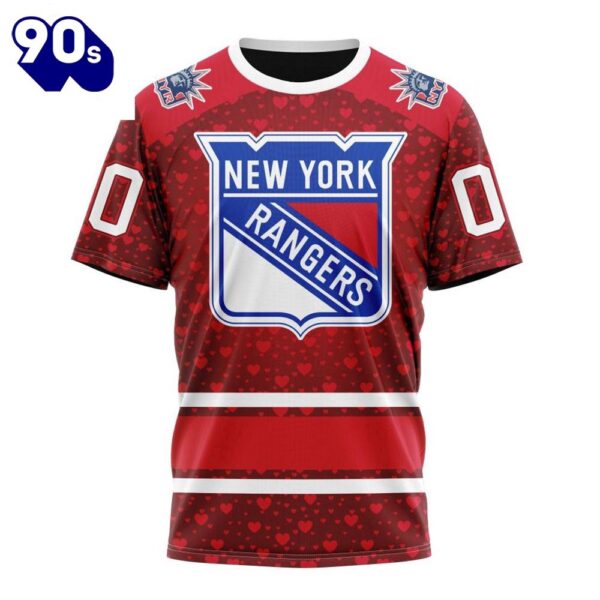 NHL New York Rangers Special Gift For Valentines Day All Over Print Shirt