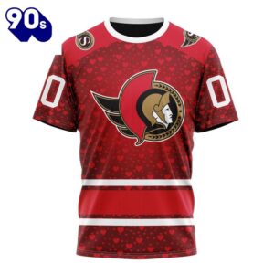 NHL Ottawa Senators Special Gift For Valentines Day All Over Print Shirt