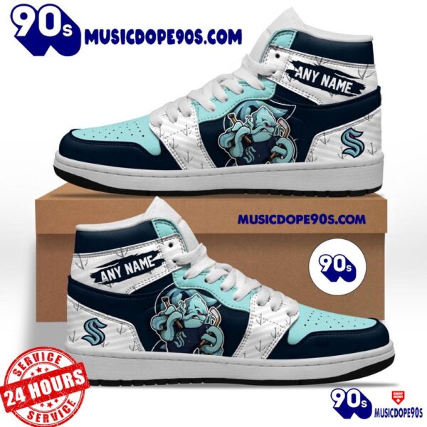 NHL Seattle Kraken With Team Mascot Customized Air Jordan 1 Sneaker