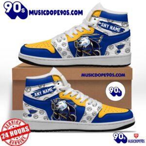 NHL St. Louis Blues With Team Mascot Customized Air Jordan 1 Sneaker