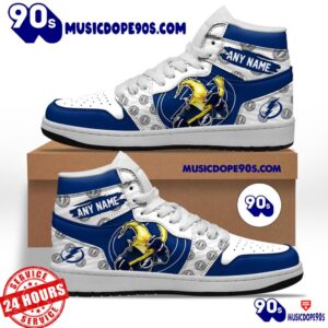 NHL Tampa Bay Lightning With Team Mascot Customized Air Jordan 1 Sneaker