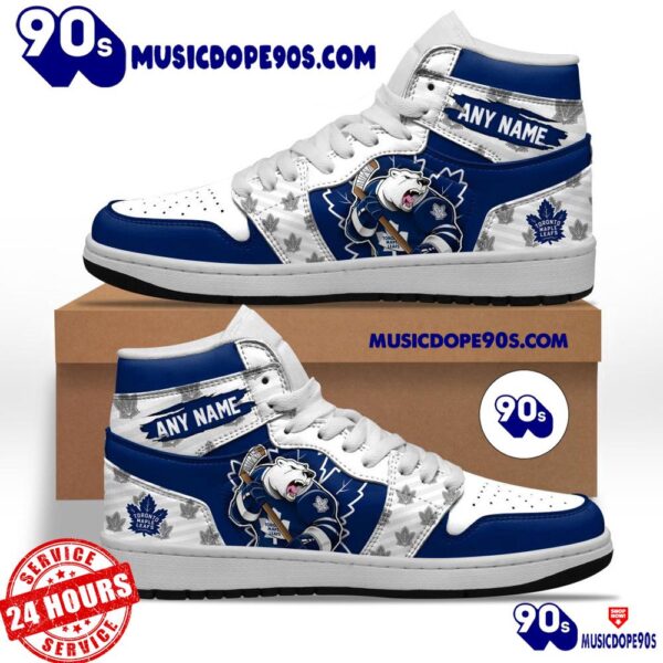 NHL Toronto Maple Leafs With Team Mascot Customized Air Jordan 1 Sneaker