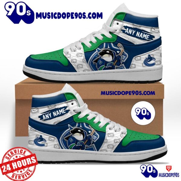 NHL Vancouver Canucks With Team Mascot Customized Air Jordan 1 Sneaker