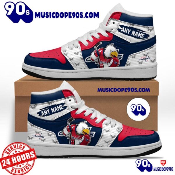 NHL Washington Capitals With Team Mascot Customized Air Jordan 1 Sneaker