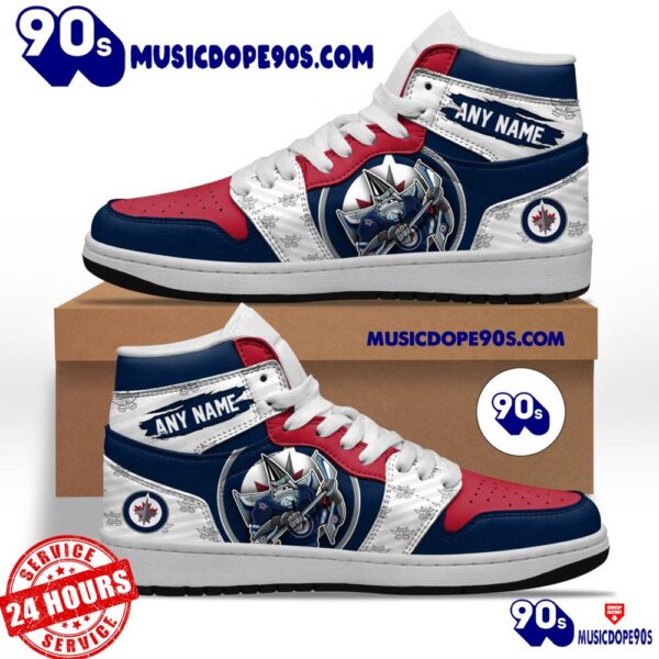 NHL Winnipeg Jets With Team Mascot Customized Air Jordan 1 Sneaker