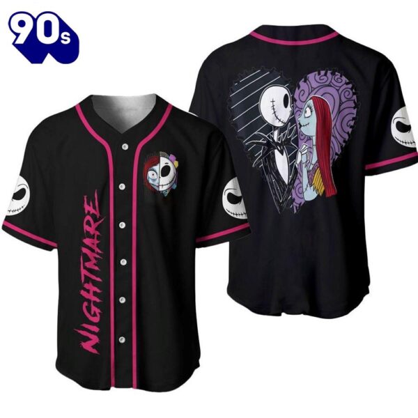 Nightmare Jack Skellington And Sally Baseball Jersey  Gift For Fans