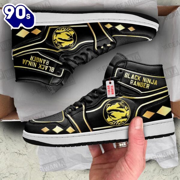 Ninja Black Ranger Mighty Morphin J1 Shoes Custom Sneakers