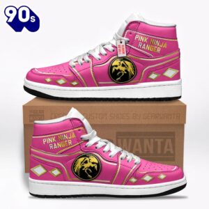 Ninja Pink Ranger Mighty Morphin J1 Shoes Custom Sneakers