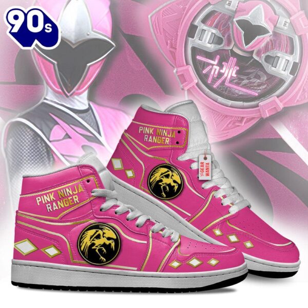 Ninja Pink Ranger Mighty Morphin J1 Shoes Custom Sneakers