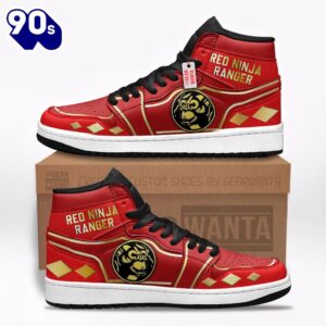 Ninja Red Ranger Mighty Morphin J1 Shoes Custom Sneakers