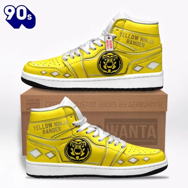 Ninja Yellow Ranger Mighty Morphin J1 Shoes Custom Sneakers