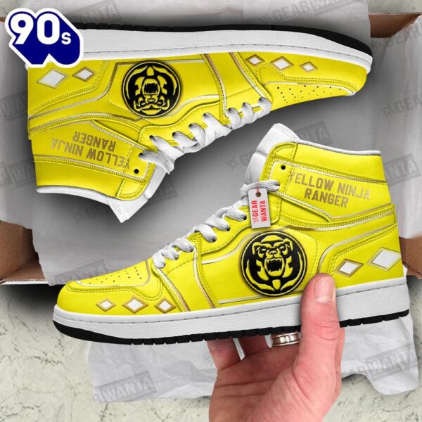 Ninja Yellow Ranger Mighty Morphin J1 Shoes Custom Sneakers