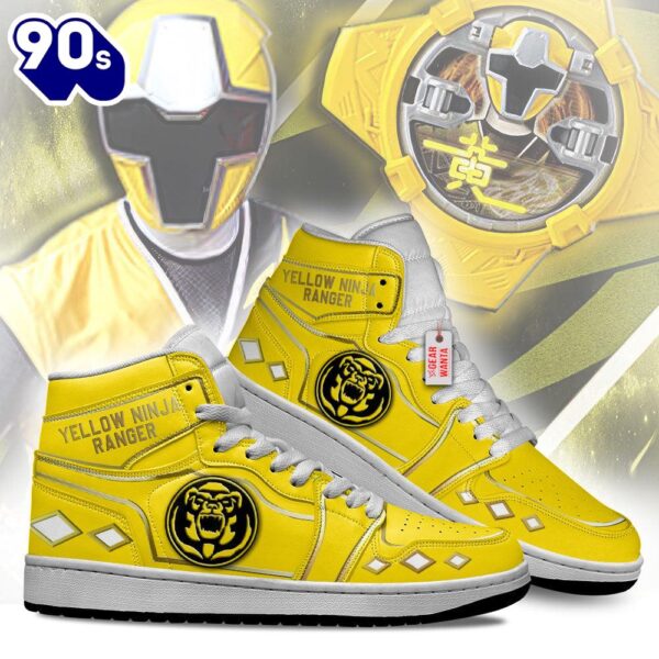 Ninja Yellow Ranger Mighty Morphin J1 Shoes Custom Sneakers