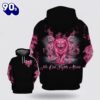 No One Fights Alone Breast Cancer Flaming Lions Pink Black Hoodie