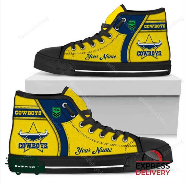 North Queensland Cowboys NRL Personalized High Top Canvas Shoes