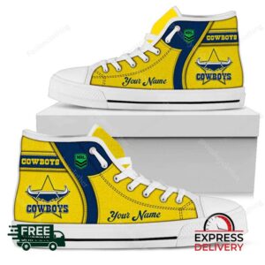 North Queensland Cowboys NRL Personalized High Top Canvas Shoes