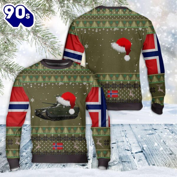 Norwegian Army CV90 Infantry Fighting Vehicle Christmas AOP Sweater 1