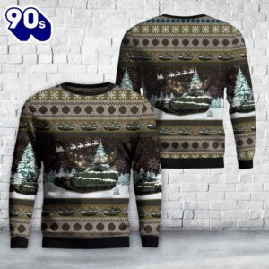 Norwegian Army CV90 Infantry Fighting Vehicle Christmas AOP Sweater