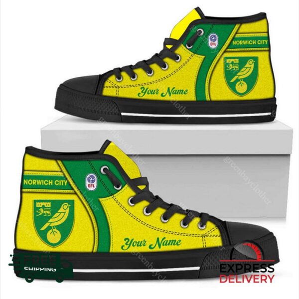 Norwich City Personalzied High Top Canvas Shoes