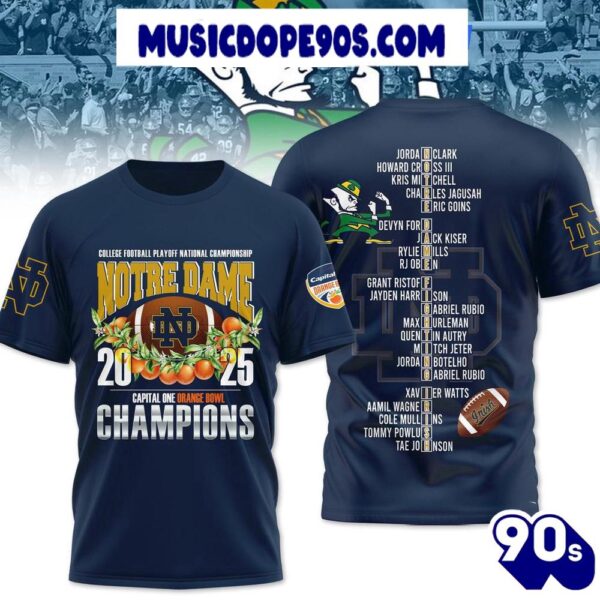 Notre Dame 2025 Capital One Orange Bowl Champions College Teams 3D T-Shirt