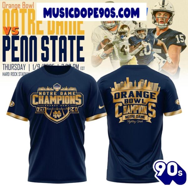 Notre Dame Champions Orange Bowl Notre Dame Fighting Irish Limited 3D T-Shirt