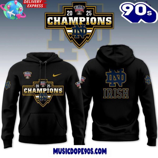 Notre Dame Fighting Irish 2025 Allstate Sugar Bowl Champions Black Hoodie