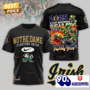 Notre Dame Fighting Irish 2025 Playoff Quarterfinal At The Sugar Bowl 3D T-Shirt V1