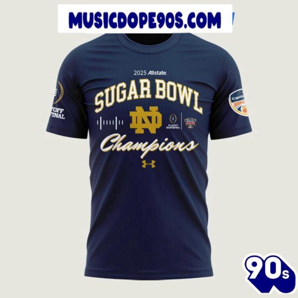 Notre Dame Fighting Irish Champions Sugar And Orange Bowl 2025 For Fans 3D T-Shirt