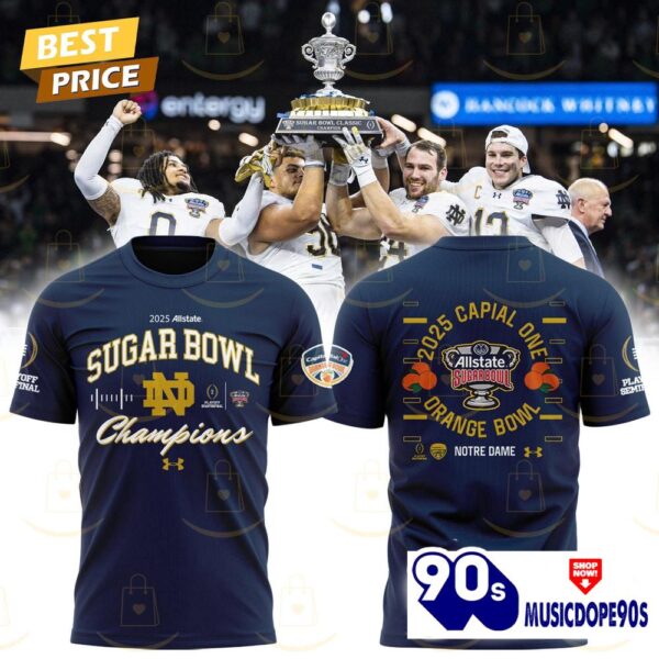 Notre Dame Fighting Irish Football 2025 Sugar Bowl Champions 3D T-Shirt