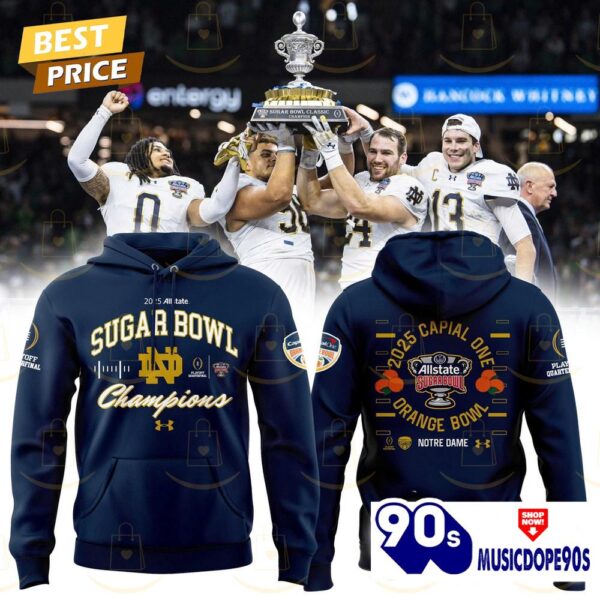 Notre Dame Fighting Irish Football 2025 Sugar Bowl Champions Hoodie – Blue