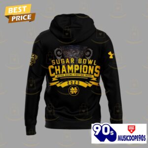 Notre Dame Fighting Irish Football Champions Sugar Bowl 2025 Hoodie - Black